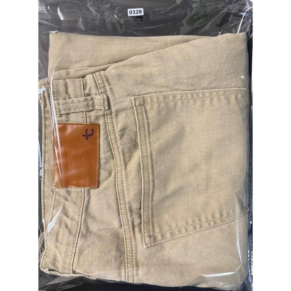 True Craft Relaxed Fit Khaki Jeans Mens 38x30 Stretch Tan Casual Pants - Picture 9 of 9